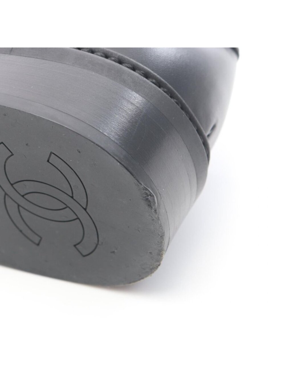 Chanel Loafers CC Logo Turnlock Black Leather - Picture 7 of 9